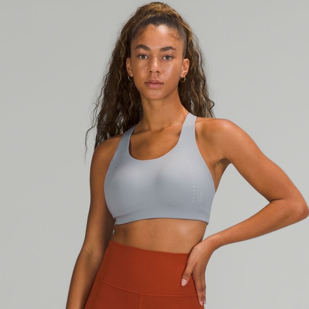 lululemon athletica Light Gray Scoop Neck Sports Bra